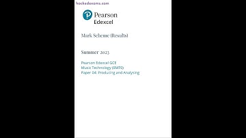 PEARSON EDEXCEL AS Music Technology PAPER 4 2023 MARK SCHEME (8MT0/04: Producing and Analysing)