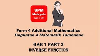 F4 Add Mathematics Inverse Function