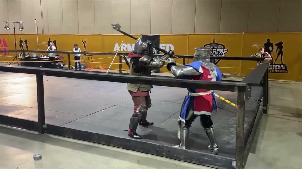 Medieval Knight Delivers crushing hits in this armored combat polearm