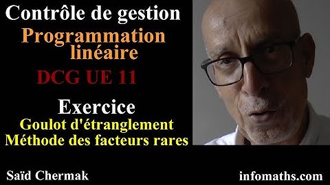 DCG UE11.  CONTRÔLE DE GESTION.  PROGRAMMATION LINEAIRE