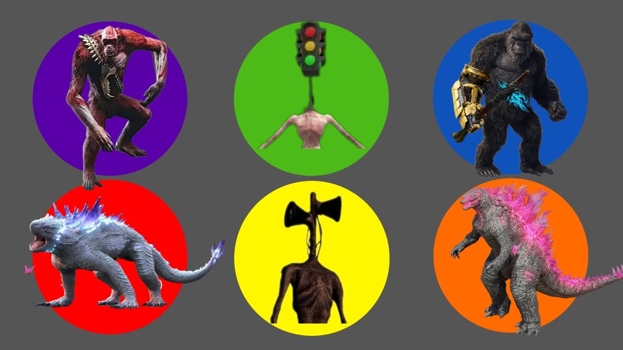 The MONSTER Godzilla, Kingkong, Scar King, Shimo, Siren Head, Trafick Light Siren Head, Dinosaurus