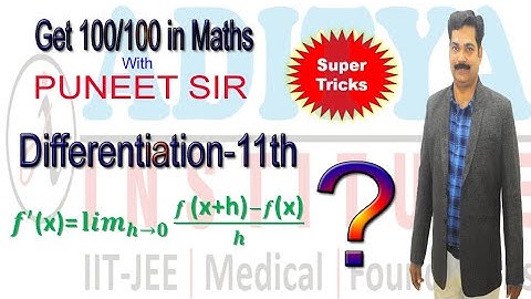 Differentiation / Derivative class 11th - 03 | Important questions on first principle|Puneet Sir