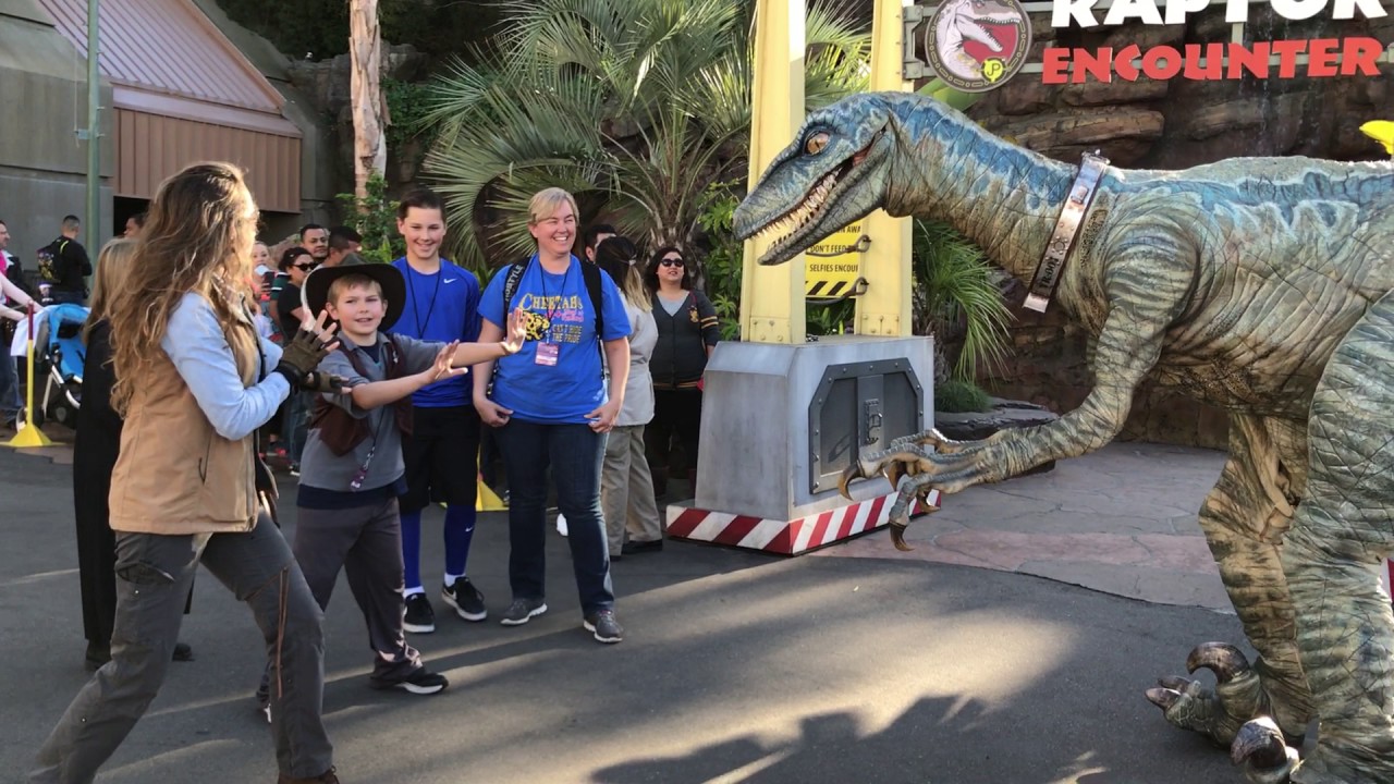 Jace as Owen Grady taming Bravo at Universal Studios Hollywood