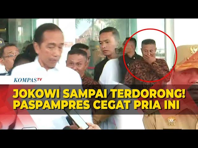 Jokowi Sampai Terdorong! Detik-detik Paspampres Adang Pria Terobos Hampiri Presiden di Konawe class=