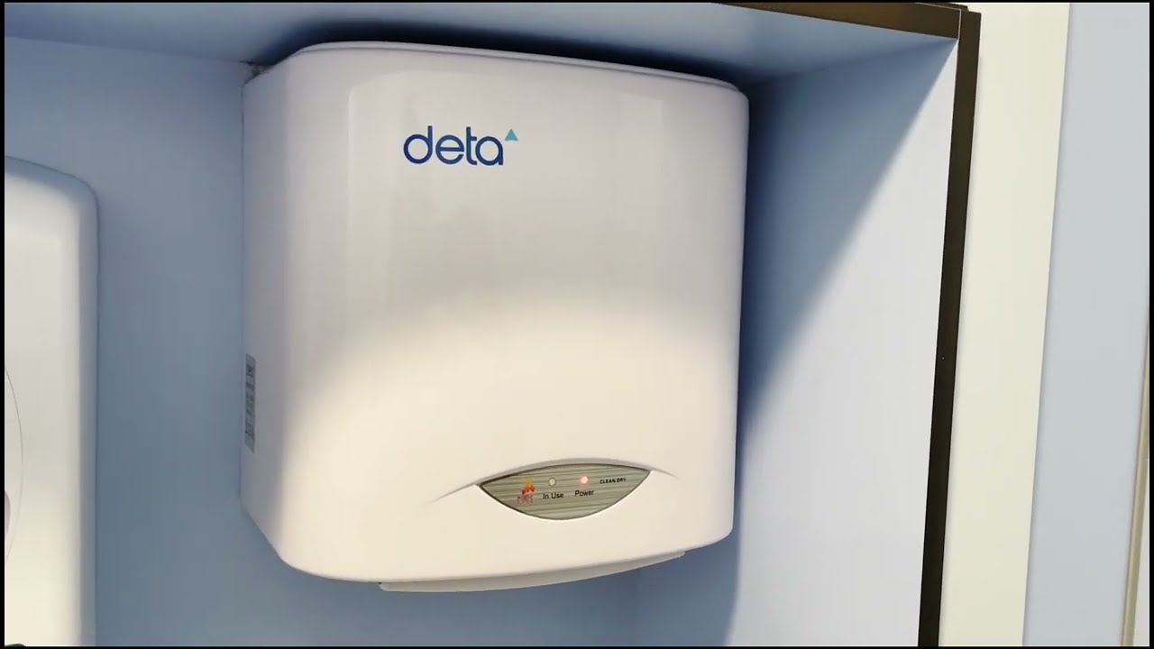 The newer Deta Hand Dryer in the Male Toilets in the Guildhall Shopping Centre, Exeter, Devon