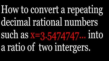 How to convert a repeating decimal numbers like 0.3333333,... into a ratio of two integers?