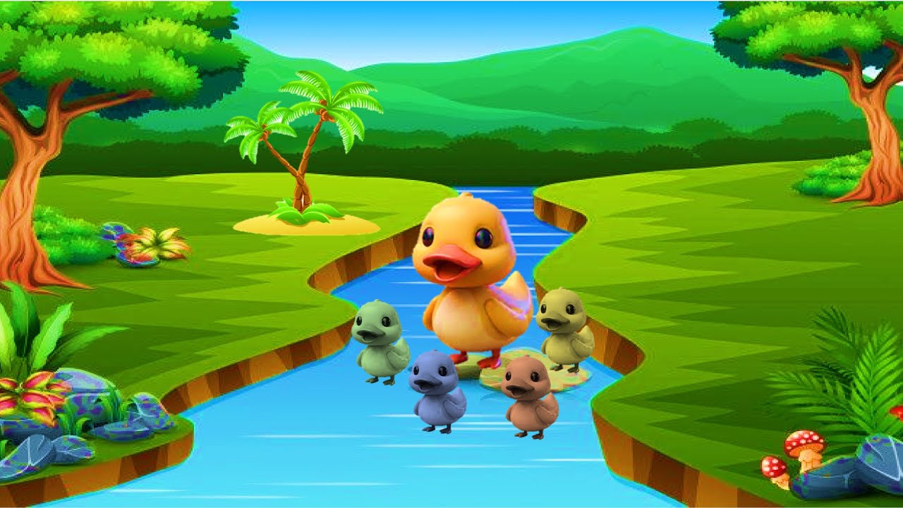 Five little ducks (Learn Colors Song) |Five Little colourful Ducks ...