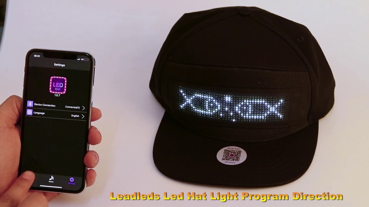 Leadleds Smart LED Message Hat DIY Your Own Slogan Neuheit Bucket Hats