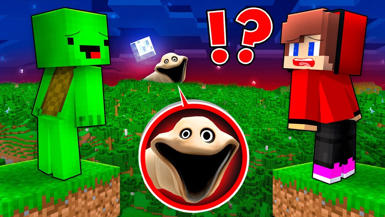 JJ and Mikey spotted ROBLOX HUNGRY WORM in the distance in Minecraft - Maizen