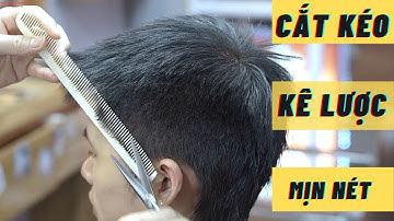 #HUONGDANCATTOC | HƯỚNG DẪN CẮT KÉO BẰNG  LƯỢC SIÊU MỊN NÉT kiểu tóc QUIFF....- M.Hùng BarberSharing