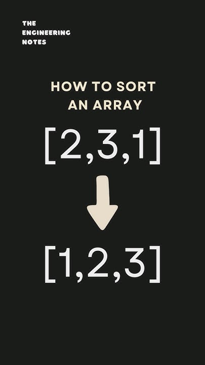 how to sort an array in ascending order - YouTube