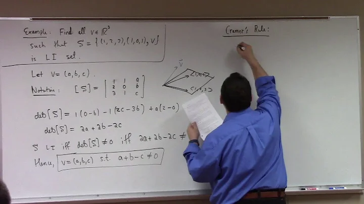 Linear Algebra: determinant fun, applications, Cramer Rule, e-vect intro. 2-6-19