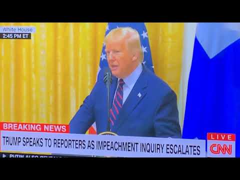 Donald Trump Speaks To Reporters As Impeachment Inquiry Escalates - From CNN