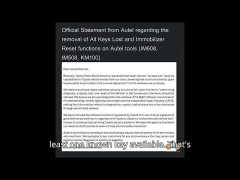 Какая альтернатива лучше после того, как Autel удалила функцию Toyota AKL?