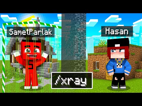 HASANI YAPI KAPIŞMASINDA X-RAY İLE TROLLEDİM !! - Minecraft