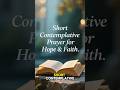 صلاة تأملية قصيرة من أجل الرجاء والإيمان صلاة يومية يسوع الله الكتاب المقدس مسيحي يسوع المسيح
