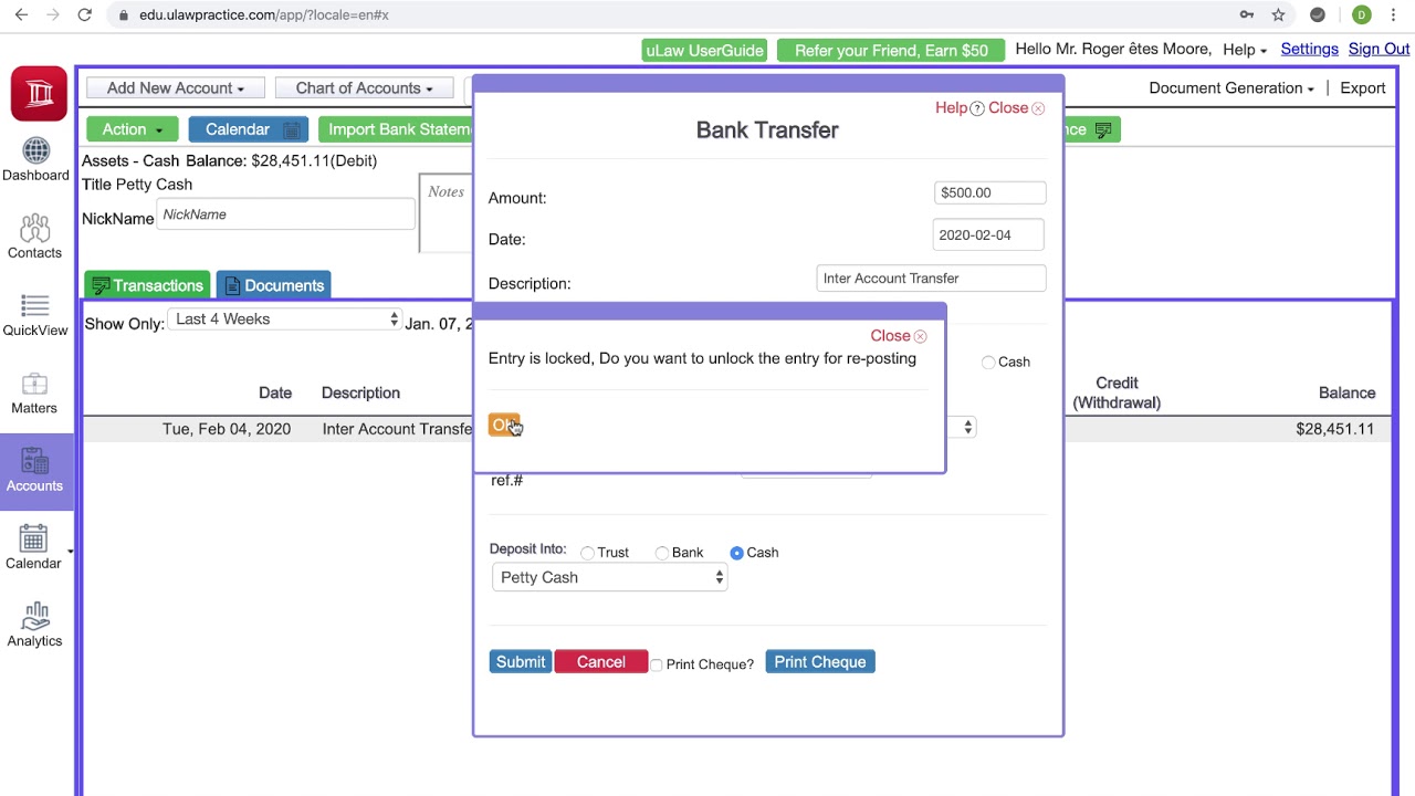 Q349. How do you delete Account Entries that are not client related?