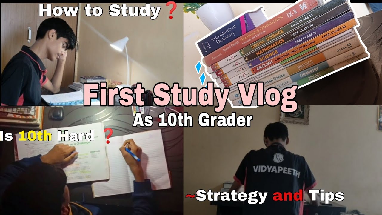 First Study Vlog| As a 10 Grader|How to Study in Class 10| Class 10 ...