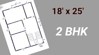 18x25 ll 18x25 House plan ll 450 sqft Ghar ka naksha ll 2 BHK