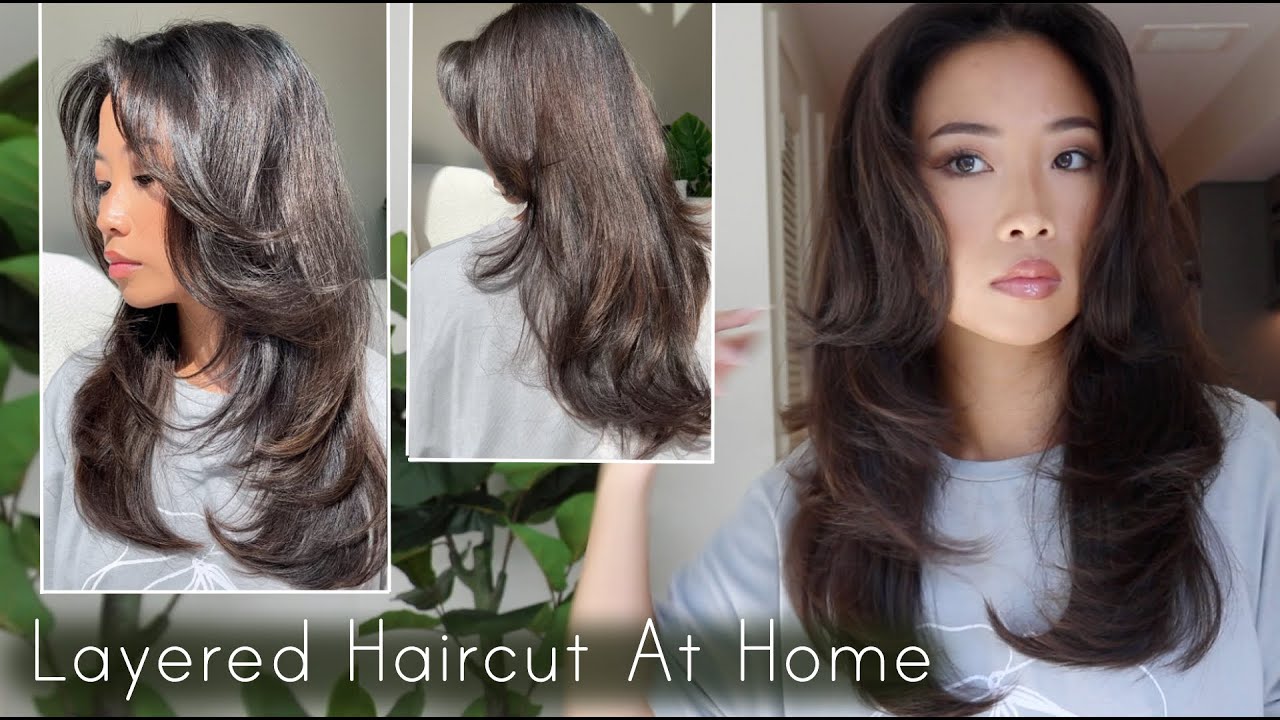 Quick & Easy Layered Haircut At Home - YouTube