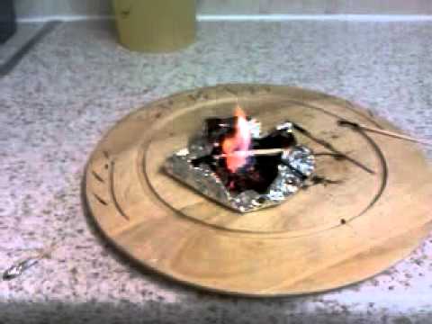 6 matches wrapped in tin foil exploding