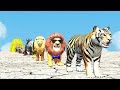 Paint Animals Gorilla Cow Lion Elephant Dinosaurs Fountain Crossing Animal Cartoon