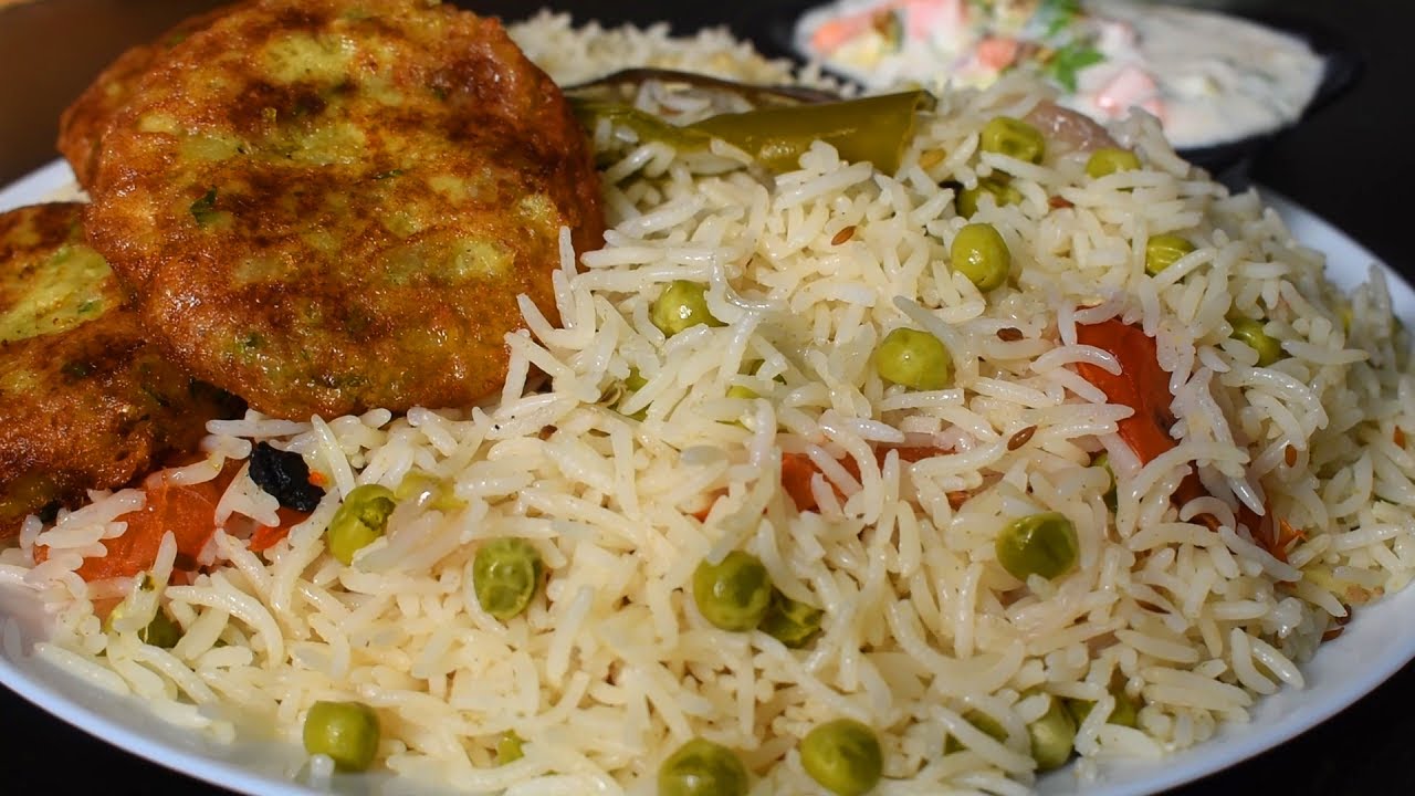 Lajawab Khushboodar Matar Pulao Recipe   Secret Crispy Aloo Cutlets Recipe    Raita for Pulao 