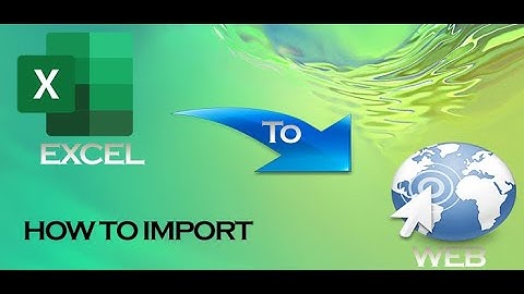 Importer vos données Excel vers le Web