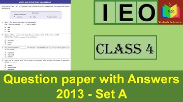 IEO Class 4 question paper 2013 Set A / IEO Class 4 question paper (2013-2014) A /Students Reference