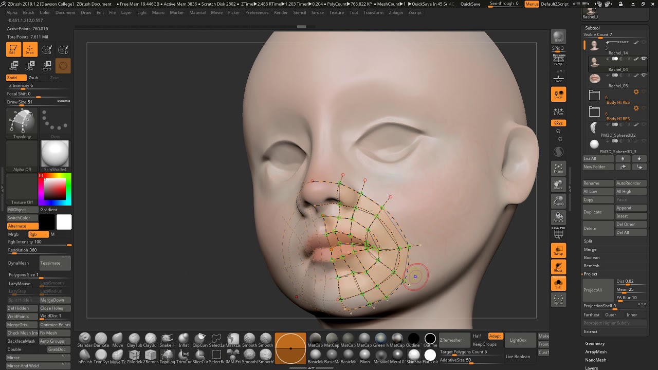 how to topology and object in zbrush