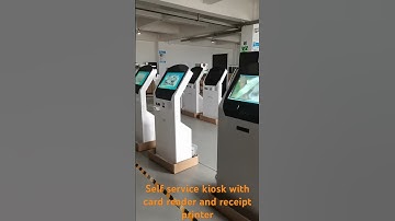 Self service kiosk with card reader and receipt printer