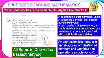 #Algebra Mathematics class 6 Ch 11 Algebra Exercise 11.4 Sum 1