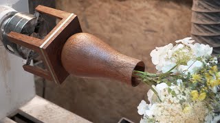 Woodturning - Secret of the vase on a table / inside out turning