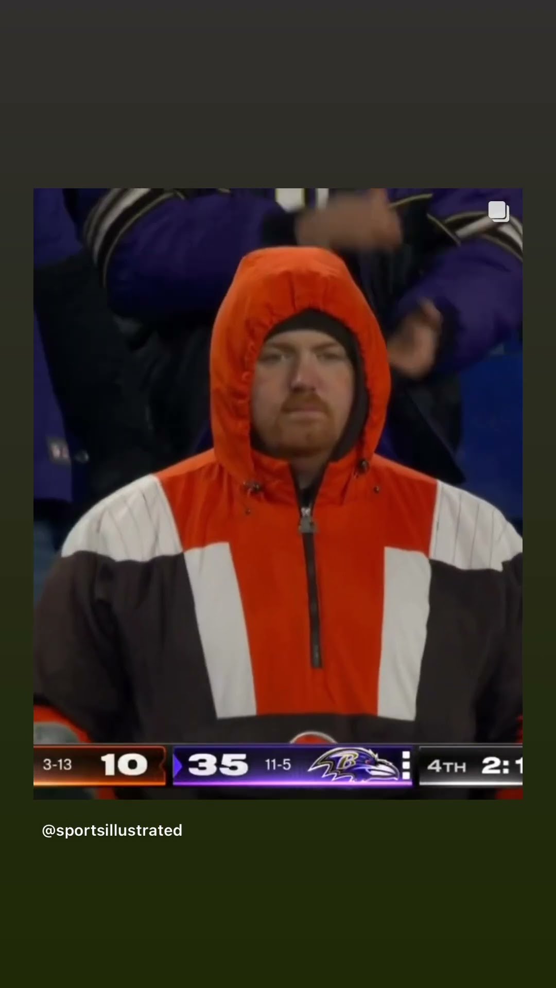 His reaction #hoodnews #ravens #clevelandbrowns #NFL #fan #football #reaction #omg #how #wow #sports