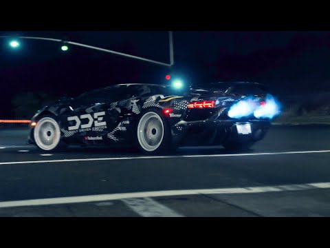 DDE's Flame Spitting SVJ + Widebody Ferrari 488 [4K]