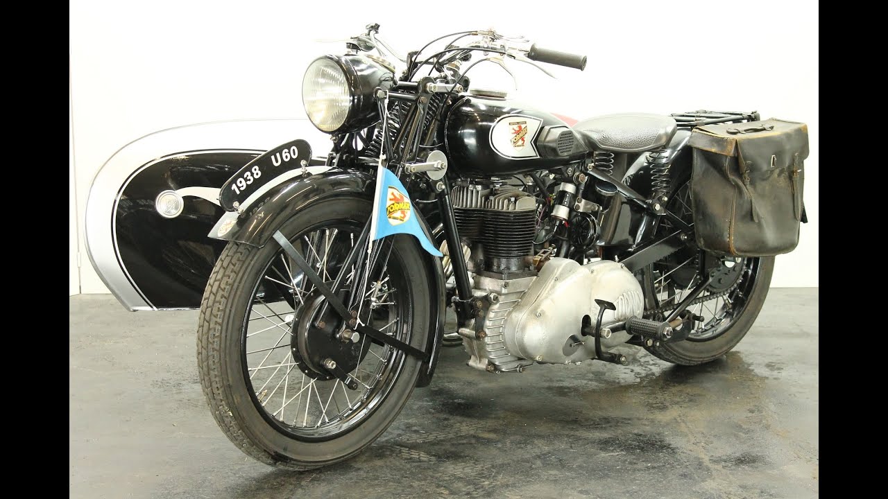 パイロゲン Tornax U60 1938 600cc 1 cyl sv combination - start up - YouTube