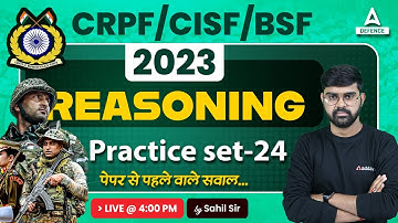 CRPF/CISF/BSF Classes 2023 | CRPF Tradesman Reasoning Previous Year Question | Practice Set-24
