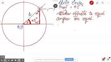 Unit Circle Proof- 45 Degrees