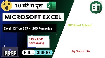 Complete MS Excel 2021 Live with Sujeet Kumar
