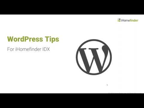 Webinar - WordPress Tips for iHomefinder IDX