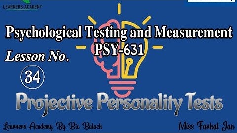 Psychological Testing and Measurement (PSY-631)VU Urdu | Lecture No. 34 | Learners Academy By Bia Ba