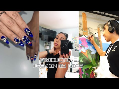 A Productive Week In my Life : Nail Sesh, College classes, Flower Painting