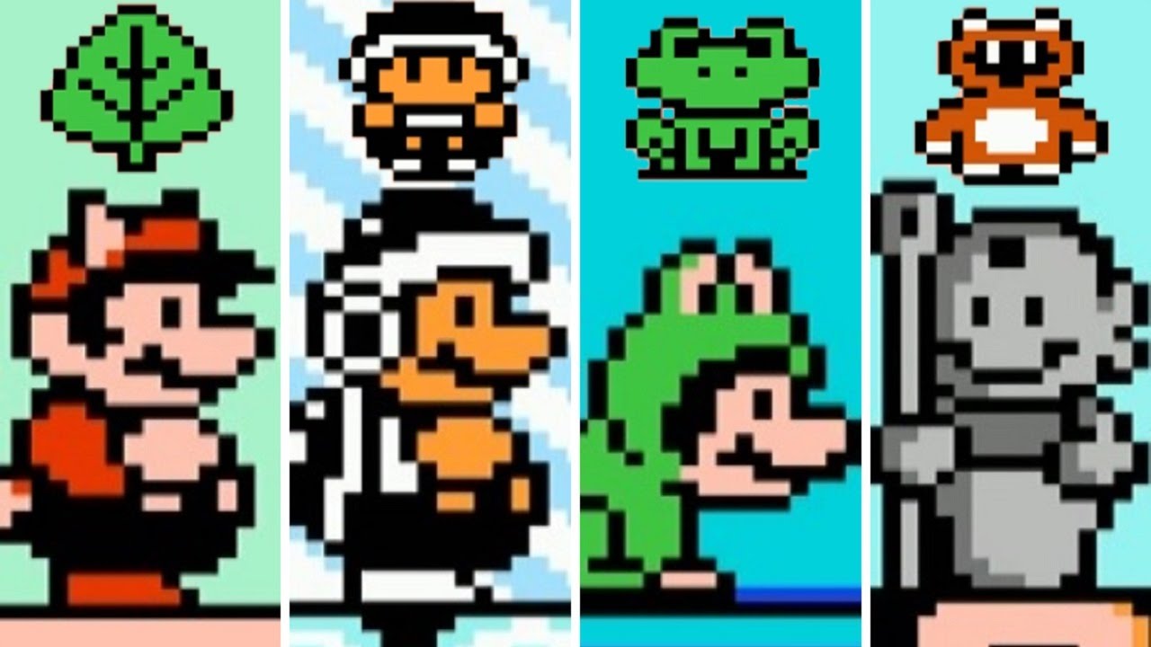 Super Mario Bros 3 Power Ups  Mario bros, Super mario bros, Super mario