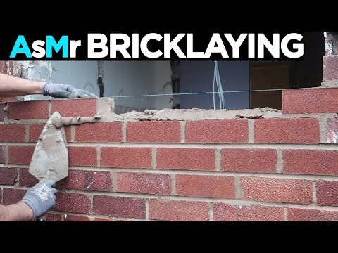 Bricking up window No Music ASMR Bricklaying