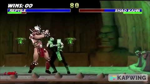 UMK3 Reptile Vs Shao Kahn (Boss Fight)