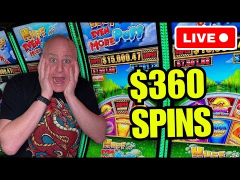 FREAK OUT $360 SPINS!!! HIGH LIMIT HUFF N EVEN MORE PUFF MAX BET SLOTS!