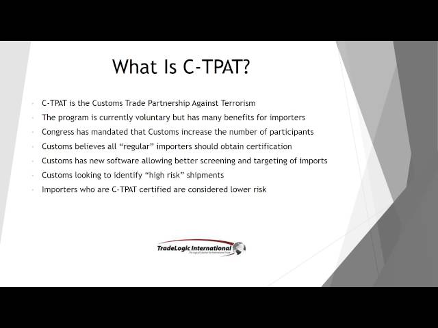 CTPAT and Supply Chain Security - The Future is Now class=