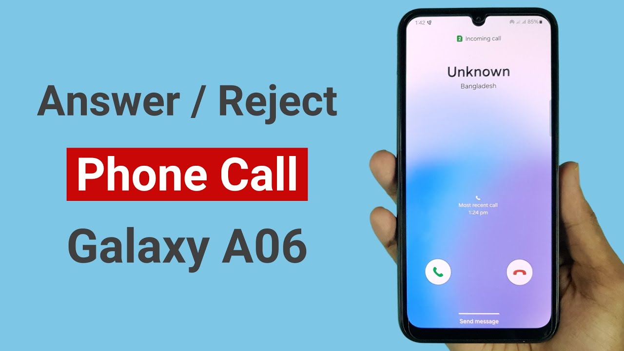 How to Answer or Reject Phone Call in Samsung A06 - YouTube