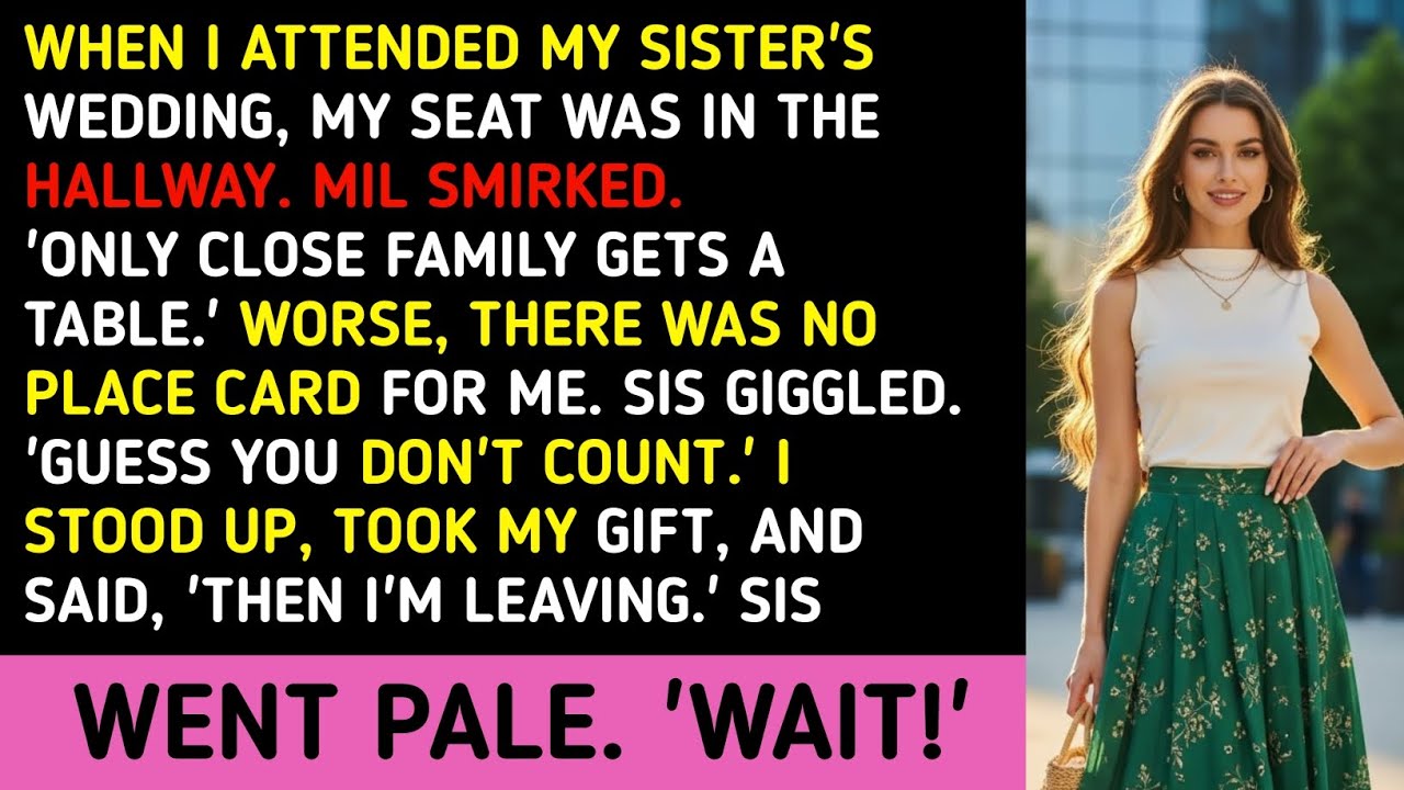 When I Attended My Sister's Wedding, My Seat Was In The Hallway. MIL Smirked.'Only Close Family Gets