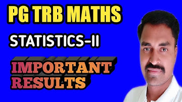 PG TRB MATHS | STATISTICS-II